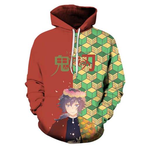 Demon Slayer Kimetsu No Yaiba Anime Tomioka Giyuu 1 Unisex Adult Cosplay 3D Print Hoodie Pullover Sweatshirt