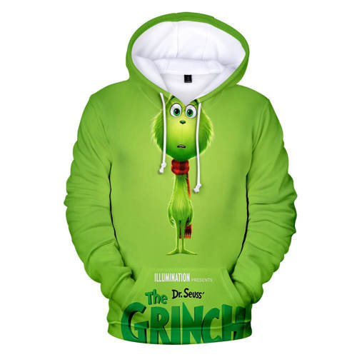 The Grinch Cartoon Movie Green Fur Hair Monster Christmas Mischief Joke 13 Unisex Adult Cosplay 3D Print Hoodie Pullover Sweatshirt