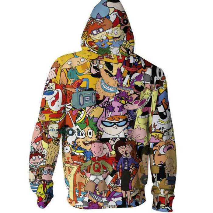 Cartoon Family Portrait Po Unisex Adult Cosplay Zip Up 3D Print Hoodies Jacket Sweatshirt