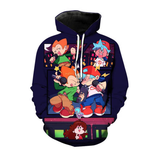 Friday Night Funkin Game Boyfriend Pico Girlfriend Unisex Adult Cosplay 3D Print Hoodie Pullover Sweatshirt