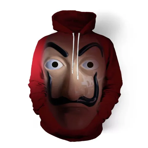 La Casa De Papel Tv Masked Unisex Adult Cosplay 3D Print Hoodie Pullover Sweatshirt