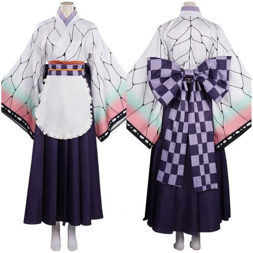 Demon Slayer Kochou Shinobu Cosplay Costume Maid Dress Outfits Halloween Carnival Suit