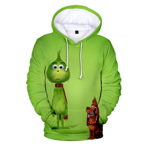 The Grinch Cartoon Movie Green Fur Hair Monster Christmas Mischief Joke 10 Unisex Adult Cosplay 3D Print Hoodie Pullover Sweatshirt