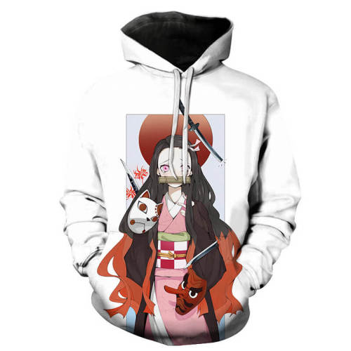 Demon Slayer Kimetsu No Yaiba Anime Kamado Nezuko 4 Unisex Adult Cosplay 3D Print Hoodie Pullover Sweatshirt