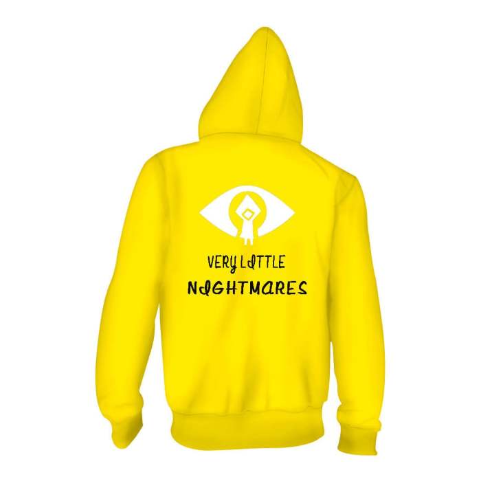 Little Nightmares Game Six A Hungry Young Girl Yellow Raincoat Unisex Adult Cosplay Zip Up 3D Print Hoodies Jacket Sweatshirt