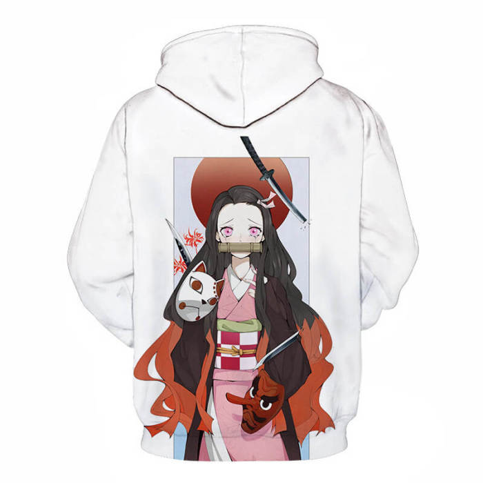 Demon Slayer Kimetsu No Yaiba Anime Kamado Nezuko 4 Unisex Adult Cosplay 3D Print Hoodie Pullover Sweatshirt