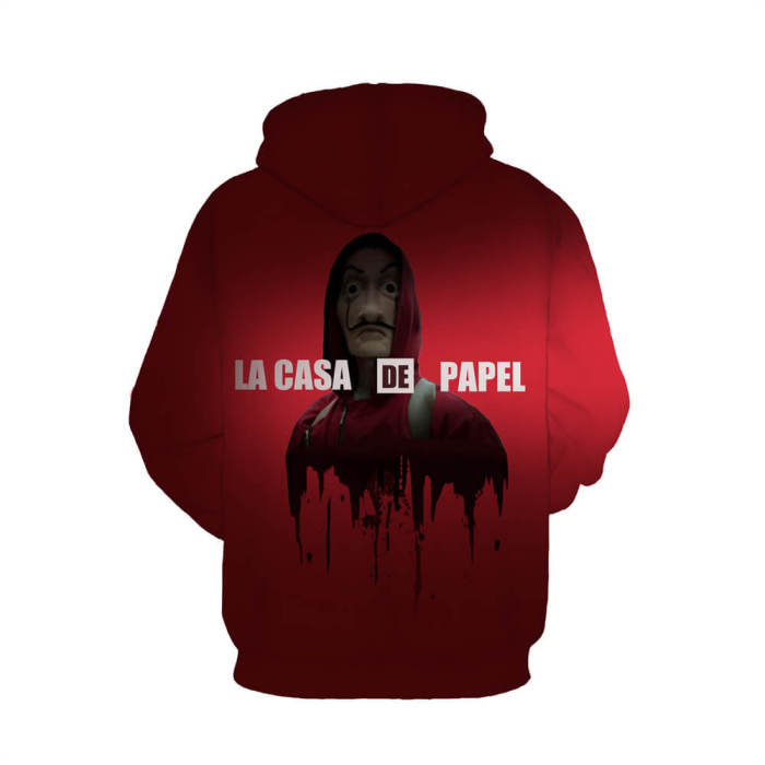 La Casa De Papel Tv Masked Unisex Adult Cosplay 3D Print Hoodie Pullover Sweatshirt