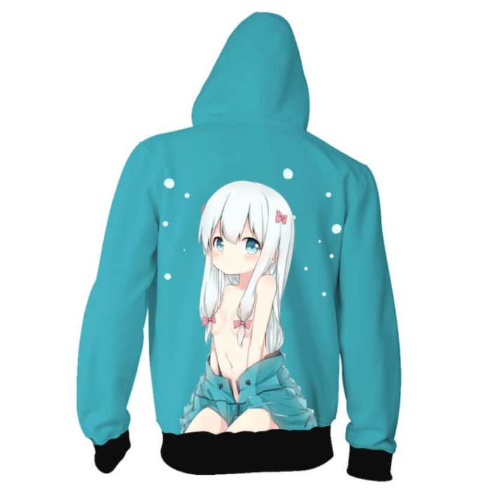 Eromanga Sensei Novel Sexy Izumi Sagiri Unisex Adult Cosplay Zip Up 3D Print Hoodies Jacket Sweatshirt
