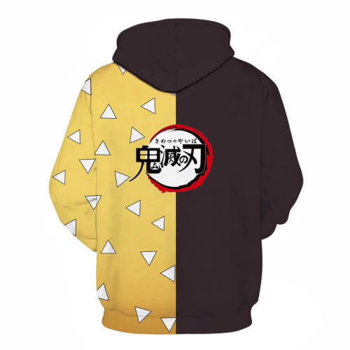 Demon Slayer Kimetsu No Yaiba Anime Agatsuma Zenitsu 5 Unisex Adult Cosplay 3D Print Hoodie Pullover Sweatshirt