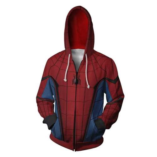 Spider-Man Movie Peter Benjamin Parker 7 Unisex Adult Cosplay Zip Up 3D Print Hoodies Jacket Sweatshirt