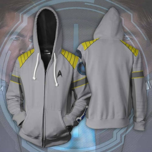 Star Trek Beyond Movie Sulu Grey Uniform Unisex Adult Cosplay Zip Up 3D Print Hoodies Jacket Sweatshirt