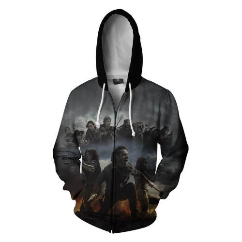 The Walking Dead Tv Rick Grimes Unisex Adult Cosplay Zip Up 3D Print Hoodies Jacket Sweatshirt