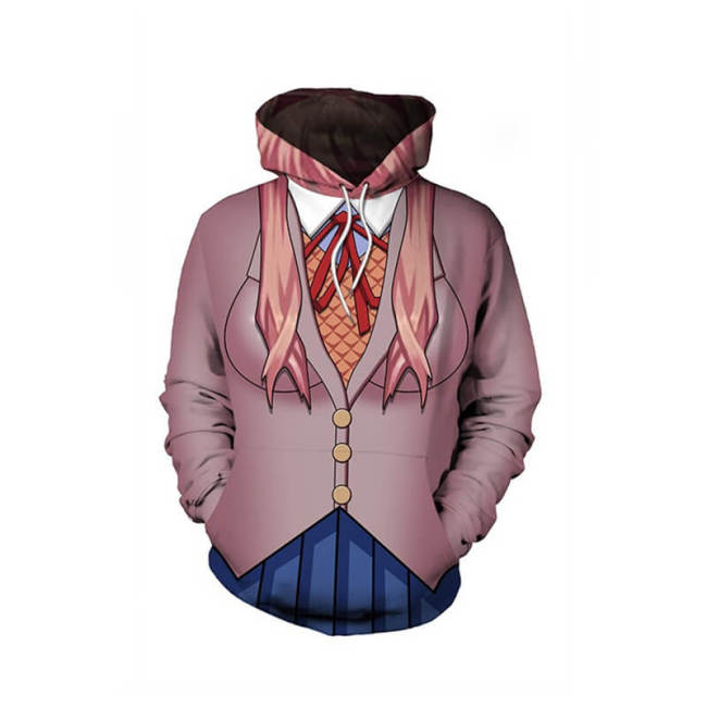 Doki Doki Literature Club Game Uniform Unisex Adult Cosplay 3D Print Hoodie Pullover Sweatshirt