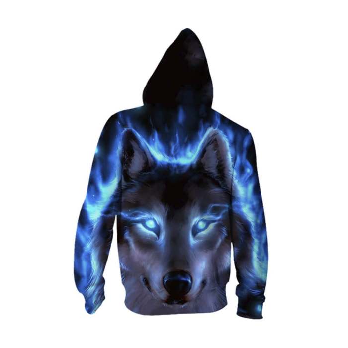 Ghost Wolf War Of The Thorns Game Animal Unisex Adult Cosplay Zip Up 3D Print Hoodies Jacket Sweatshirt