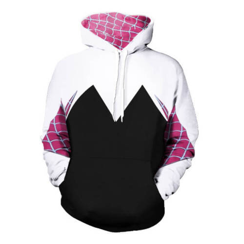 Spider-Man Movie Gwen Gwendolyne Maxine Stacy Unisex Adult Cosplay 3D Print Hoodie Pullover Sweatshirt
