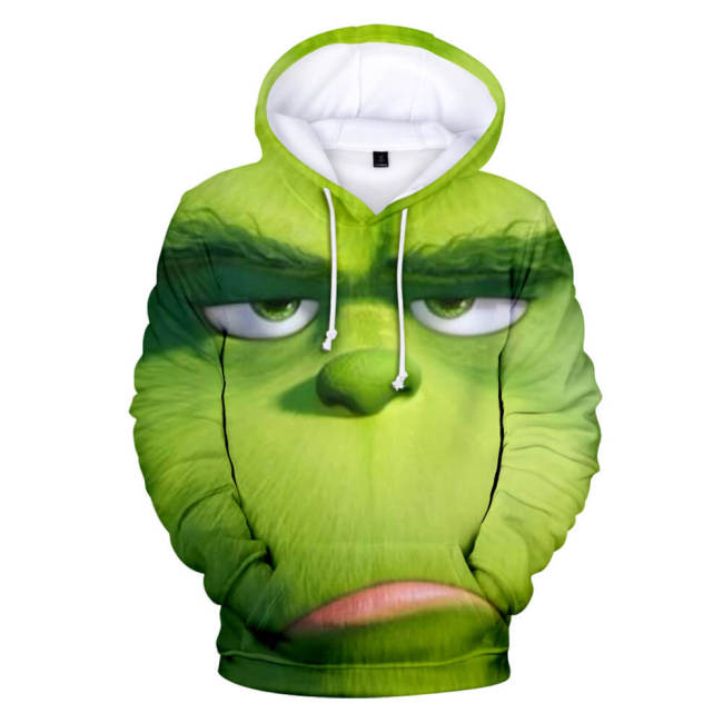 The Grinch Cartoon Movie Green Fur Hair Monster Christmas Mischief Joke 6 Unisex Adult Cosplay 3D Print Hoodie Pullover Sweatshirt