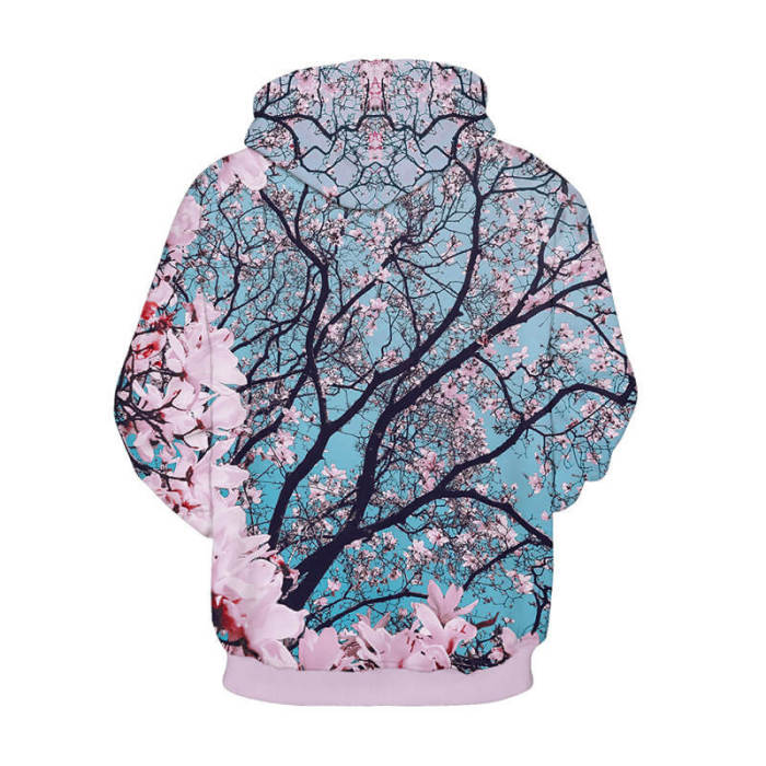 Osaka Sakura Cherry Blossoms Plant Unisex Adult Cosplay 3D Print Hoodie Pullover Sweatshirt