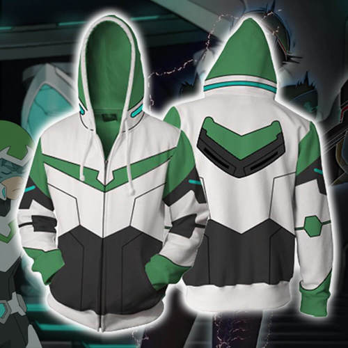 Voltron: Legendary Defender Anime Katie Pidge Holt Green Paladin Unisex Adult Cosplay Zip Up 3D Print Hoodies Jacket Sweatshirt