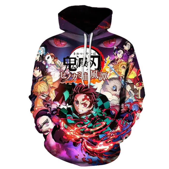 Demon Slayer Kimetsu No Yaiba Anime Kamado Tanjirou 17 Unisex Adult Cosplay 3D Print Hoodie Pullover Sweatshirt