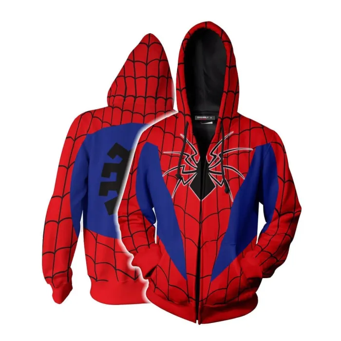 Spider-Man Battle Armor Movie Mk4 Unisex Adult Cosplay Zip Up 3D Print Hoodies Jacket Sweatshirt