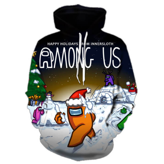 Among Us Party Game Of Teamwork Unisex Adult Cosplay 3D Print Hoodie Pullover Sweatshirt For Children