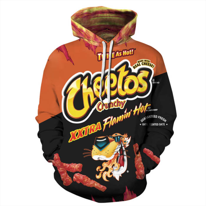 Cheetos Food Crunchy Flamin  Unisex Adult Cosplay 3D Print Hoodie Pullover Sweatshirt
