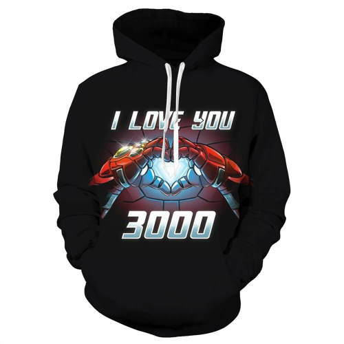 Iron Man I Love You  Unisex Adult Cosplay 3D Print Hoodie Pullover Sweatshirt