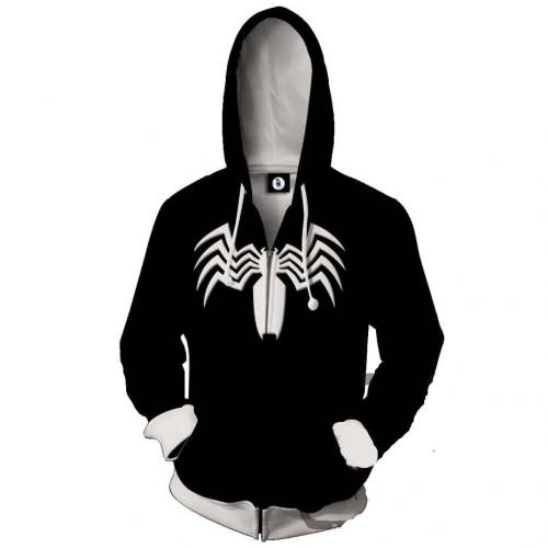 Venom Movie Brock Eddie 6 Unisex Adult Cosplay Zip Up 3D Print Hoodies Jacket Sweatshirt