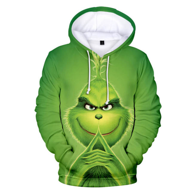 The Grinch Cartoon Movie Green Fur Hair Monster Christmas Mischief Joke 8 Unisex Adult Cosplay 3D Print Hoodie Pullover Sweatshirt