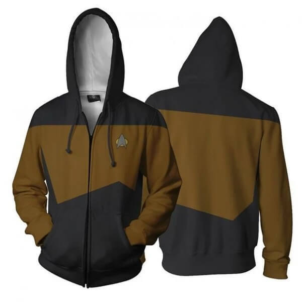 Star Trek:The Next Generation Tv  Uniform Unisex Adult Cosplay Zip Up 3D Print Hoodies Jacket Sweatshirt