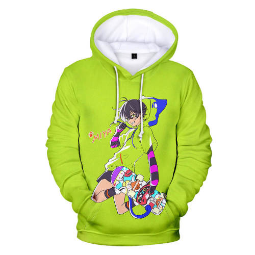 Sk∞ Anime Sk8 The Infinity Hardcore Skaters Miya Chinen Green Unisex Adult Cosplay 3D Print Hoodie Pullover Sweatshirt