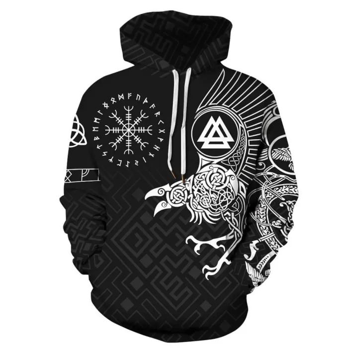 Viking Wolf Pattern Symbol Tattoo  Unisex Adult Cosplay 3D Print Hoodie Pullover Sweatshirt