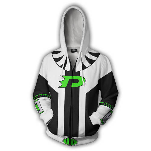 Danny Phantom Cartoon Daniel Danny Fenton Unisex Adult Cosplay Zip Up 3D Print Hoodies Jacket Sweatshirt