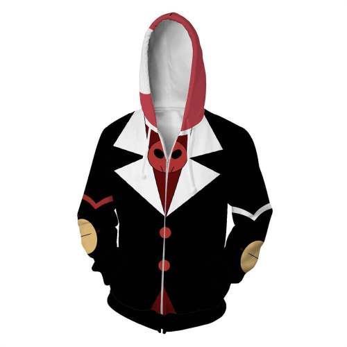 Hazbin El Cartoon Boss Sir Pentious Old Man Edge Lord Unisex Adult Cosplay Zip Up 3D Print Hoodies Jacket Sweatshirt