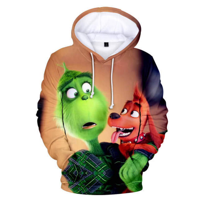 The Grinch Cartoon Movie Green Fur Hair Monster Christmas Mischief Joke 3 Unisex Adult Cosplay 3D Print Hoodie Pullover Sweatshirt