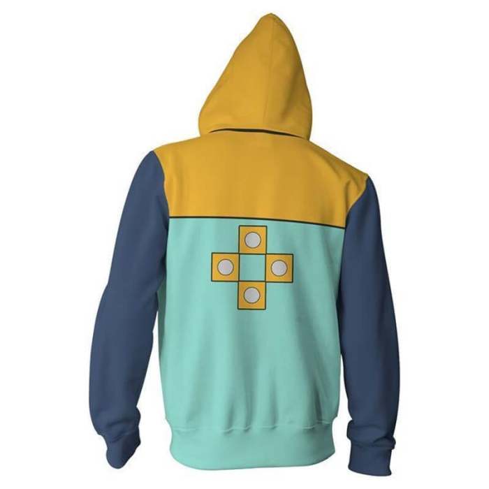 The Seven Deadly Sins Anime Grizzly'S Sin Of Sloth King Harlequin Unisex Adult Cosplay Zip Up 3D Print Hoodies Jacket Sweatshirt