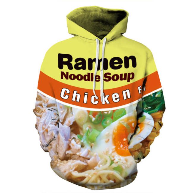Ramens Noodle Soup Food Chicken Flavor Unisex Adult Cosplay 3D Print Hoodie Pullover Sweatshirt
