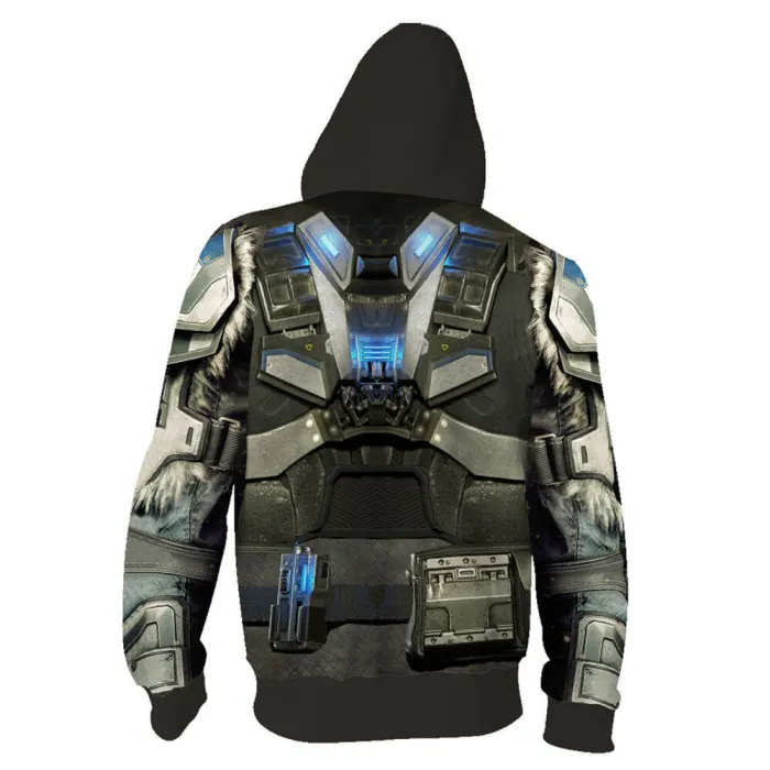 Gears 5 Game Kait Uniform Unisex Adult Cosplay Zip Up 3D Print Hoodies Jacket Sweatshirt