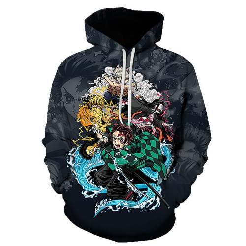 Demon Slayer Kimetsu No Yaiba Anime Kamado Tanjirou 10 Unisex Adult Cosplay 3D Print Hoodie Pullover Sweatshirt