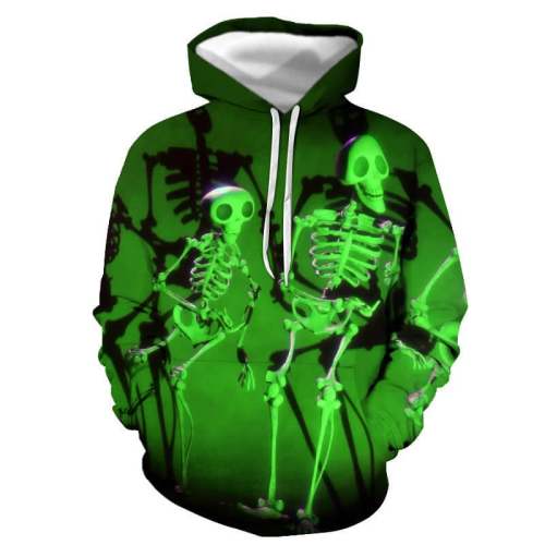 The Nightmare Before Christmas Cartoon Jack Skellington Green Unisex Adult Cosplay 3D Print Hoodie Pullover Sweatshirt
