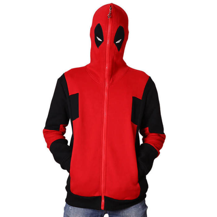 Deadpool Movie Wade Winston Wilson Full Masked Unisex Adult Cosplay Zip Up 3D Print Hoodies Jacket Sweatshirt