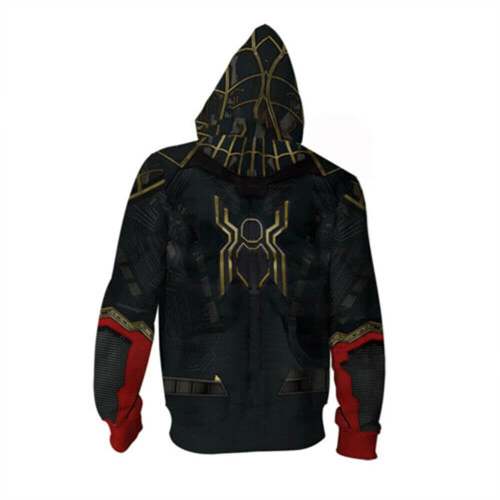 Spider-Man 3 Movie Black Spiderman Blue Heart Unisex Adult Cosplay Zip Up 3D Print Hoodies Jacket Sweatshirt