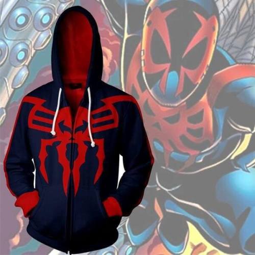 Spider-Man Movie Peter Benjamin Parker 10 Ghost Unisex Adult Cosplay Zip Up 3D Print Hoodies Jacket Sweatshirt
