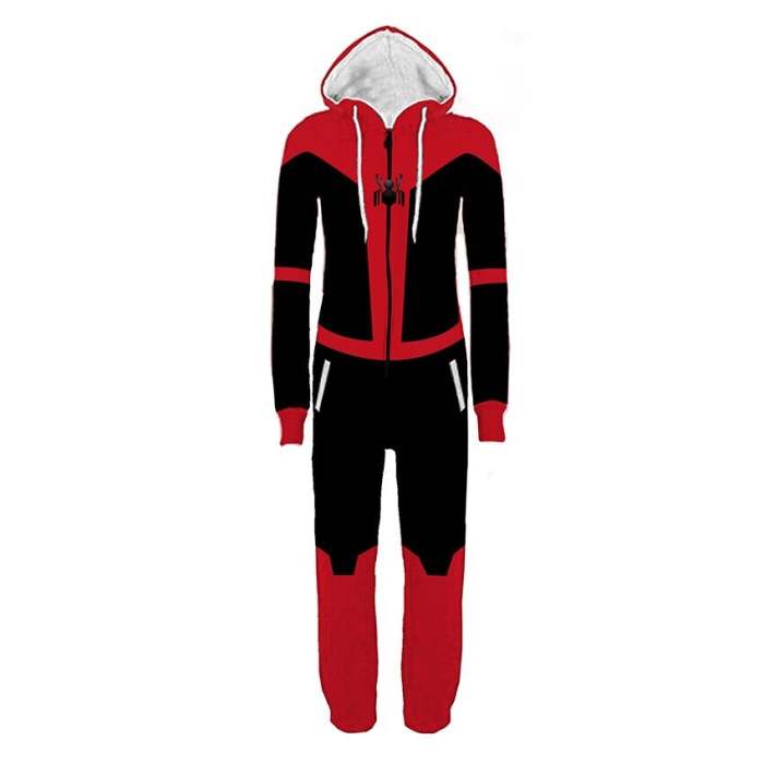 Deadpool Superhero Spider Man Flash Movie Unisex Adult Cosplay Zip Up 3D Print Bodysuit Costume Pajamas Jumpsuits For Halloween Christmas Party Outfit