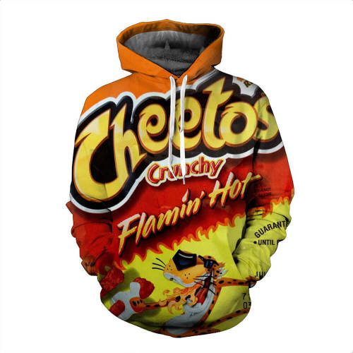 Cheetos Food Crunchy Flamin  Unisex Adult Cosplay 3D Print Hoodie Pullover Sweatshirt