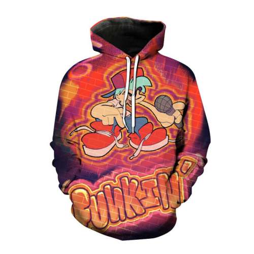 Friday Night Funkin Game Boyfriend Microphone Unisex Adult Cosplay 3D Print Hoodie Pullover Sweatshirt