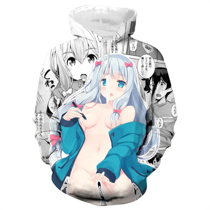 Eromanga Sensei Novel Sexy Izumi Sagiri Unisex Adult Cosplay 3D Print Hoodies Pullover Sweatshirt