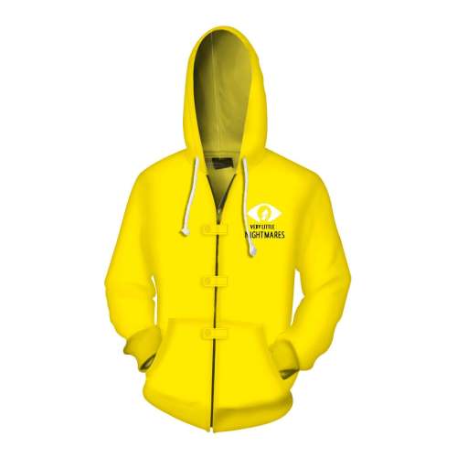 Little Nightmares Game Six A Hungry Young Girl Yellow Raincoat Unisex Adult Cosplay Zip Up 3D Print Hoodies Jacket Sweatshirt
