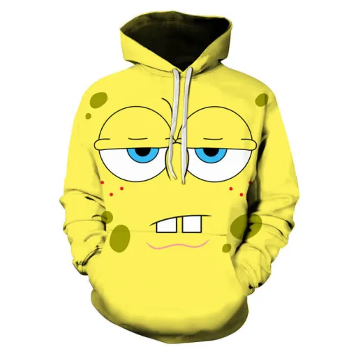 Spongebob Squarepants Cartoon Absorbent And Yellow Unisex Adult Cosplay 3D Print Hoodie Pullover Sweatshirt