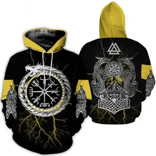 Viking Valhalla Wolf Pattern Symbol Tattoo 8 Unisex Adult Cosplay 3D Print Hoodie Pullover Sweatshirt
